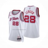 Camiseta Houston Rockets Alalperen Sengun NO 28 Ciudad 2025-26 Blanco