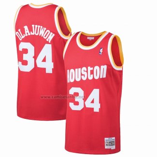 Camiseta Houston Rockets Hakeem Olajuwon #34 Mitchell & Ness 1993-94 Rojo