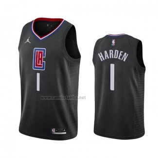 Camiseta Los Angeles Clippers James Harden NO 1 Statement 2021-22 Negro