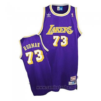 Camiseta Los Angeles Lakers Dennis Rodman #73 Retro Violeta