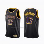 Camiseta Los Angeles Lakers Dennis Schroder #17 Earned 2020-21 Negro