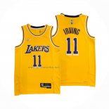 Camiseta Los Angeles Lakers Kyrie Irving #11 75th Anniversary 2021-22 Amarillo