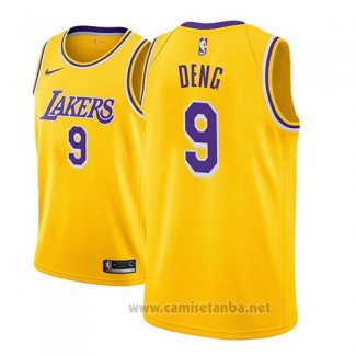 Camiseta Los Angeles Lakers Luol Deng #9 Icon 2018 Oro