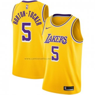 Camiseta Los Angeles Lakers Talen Horton-Tucker #5 Icon 2020-21 Amarillo