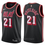Camiseta Miami Heat Hassan Whiteside #21 Classic 2017-18 Negro
