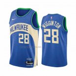 Camiseta Milwaukee Bucks Lindell Wigginton #28 Ciudad 2023-24 Azul