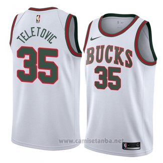 Camiseta Milwaukee Bucks Mirza Teletovic #35 Classic 2018 Blanco