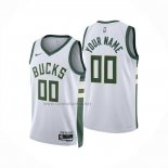 Camiseta Milwaukee Bucks Personalizada Association 2024-25 Blanco