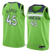 Camiseta Minnesota Timberwolves Cole Aldrich #45 Statement 2018 Verde