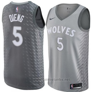 Camiseta Minnesota Timberwolves Gorgui Dieng #5 Ciudad 2018 Gris