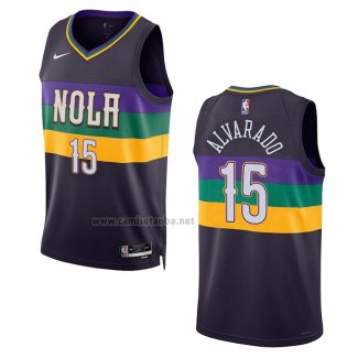 Camiseta New Orleans Pelicans Jose Alvarado #15 Ciudad 2022-23 Violeta