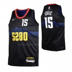 Camiseta Nino Denver Nuggets Nikola Jokic #15 Ciudad 2023-24 Negro