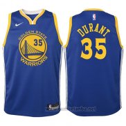 Camiseta Nino Golden State Warriors Kevin Durant #35 2017-18 Azul