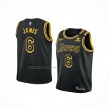 Camiseta Nino Los Angeles Lakers LeBron James NO 6 Mamba 2021-22 Negro