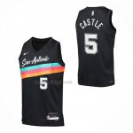Camiseta Nino San Antonio Spurs Stephon Castle NO 5 Ciudad 2025-26 Negro