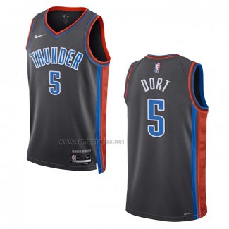 Camiseta Oklahoma City Thunder Luguentz Dort #5 Ciudad 2022-23 Gris