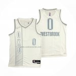 Camiseta Oklahoma City Thunder Russell Westbrook #0 Ciudad 2021-22 Blanco