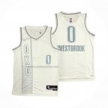 Camiseta Oklahoma City Thunder Russell Westbrook #0 Ciudad 2021-22 Blanco