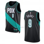 Camiseta Portland Trail Blazers Jerami Grant #9 Ciudad 2022-23 Negro