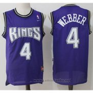 Camiseta Sacramento Kings Chris Webber #4 Retro Violeta