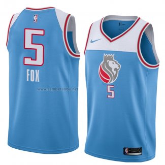 Camiseta Sacramento Kings De'aaron Fox #5 Ciudad 2018 Azul