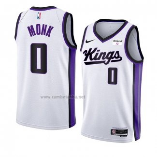 Camiseta Sacramento Kings Malik Monk #0 Association 2023-24 Blanco