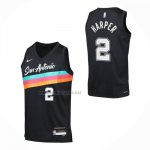 Camiseta San Antonio Spurs Dylan Harper NO 2 Ciudad 2025-26 Negro