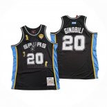 Camiseta San Antonio Spurs Manu Ginobili NO 20 Mitchell & Ness 2002-18 Negro