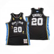 Camiseta San Antonio Spurs Manu Ginobili NO 20 Mitchell & Ness 2002-18 Negro