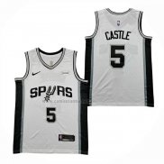 Camiseta San Antonio Spurs Stephon Castle NO 5 Association 2025-26 Blanco
