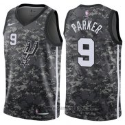 Camiseta San Antonio Spurs Tony Parker #9 Ciudad 2017-18 Gris