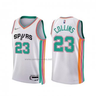 Camiseta San Antonio Spurs Zach Collins #23 Ciudad 2021-22 Blanco