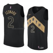 Camiseta Toronto Raptors Kawhi Leonard #2 Ciudad 2018 Negro