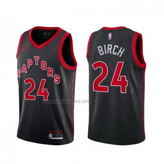 Camiseta Toronto Raptors Khem Birch #24 Statement 2020-21 Negro