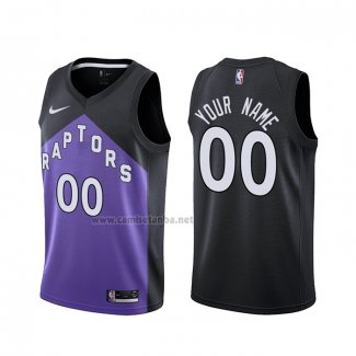 Camiseta Toronto Raptors Personalizada Earned 2020-21 Negro Violeta