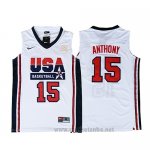 Camiseta USA 1992 Carmelo Anthony #15 Blanco