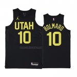 Camiseta Utah Jazz Leandro Bolmaro #10 Statement 2022-23 Negro