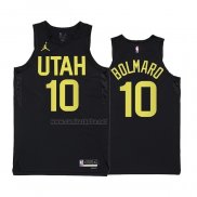 Camiseta Utah Jazz Leandro Bolmaro #10 Statement 2022-23 Negro