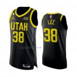 Camiseta Utah Jazz Saben Lee #38 Statement Autentico 2022-23 Negro