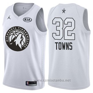 Camiseta All Star 2018 Minnesota Timberwolves Karl-anthony Towns #32 Blanco