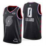 Camiseta All Star 2019 Portland Trail Blazers Damian Lillard #0 Negro