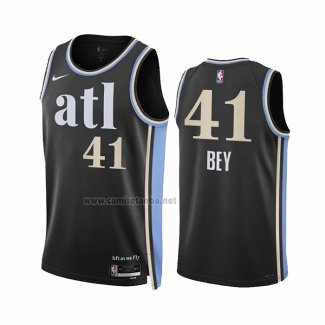 Camiseta Atlanta Hawks Saddiq Bey #41 Ciudad 2023-24 Negro