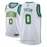 Camiseta Boston Celtics Jayson Tatum #0 Ciudad 2018-19 Blanco