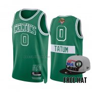 Camiseta Boston Celtics Jayson Tatum #0 Ciudad 2022 NBA Finals Verde