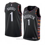 Camiseta Brooklyn Nets D'angelo Russell #1 Ciudad 2018-19 Negro