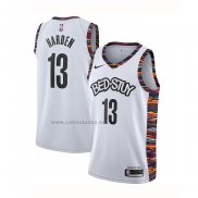 Camiseta Brooklyn Nets James Hardenl #13 Ciudad 2020 Blanco