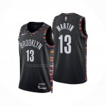 Camiseta Brooklyn Nets Tyrese Martin NO 13 Ciudad 2025-26 Negro