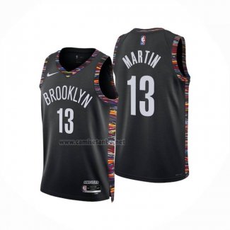 Camiseta Brooklyn Nets Tyrese Martin NO 13 Ciudad 2025-26 Negro