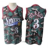 Camiseta Camuflaje Philadelphia 76ers Allen Iverson #3 1996-97 Verde