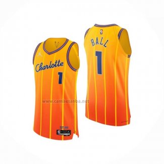 Camiseta Charlotte Hornets LaMelo Ball NO 1 Ciudad Authentic 2025-26 Naranja